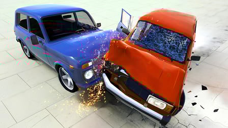 Colisão de automóvel com potência de feixe, teste o simulador